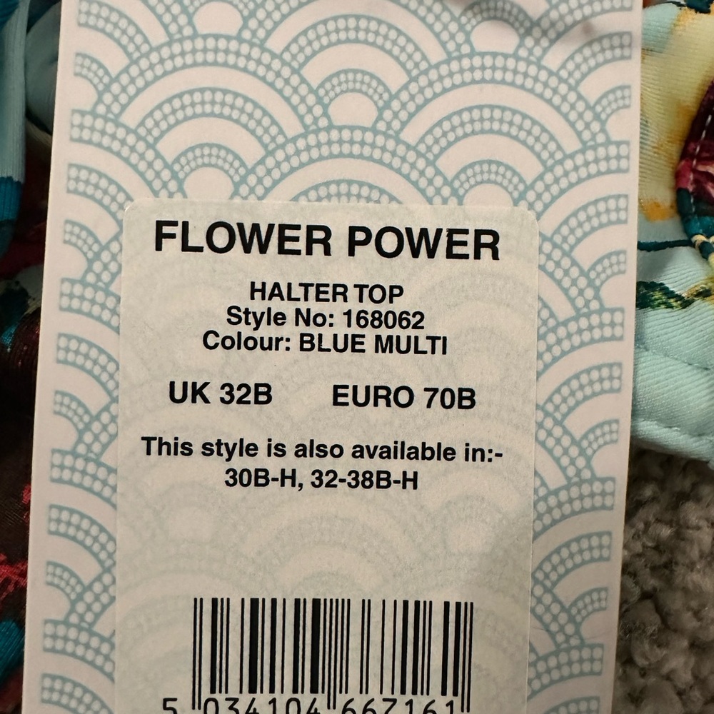 👙 Lepel Flower Power Ruffle Halter Bikini 32B UK 8/US 4 NWT - Picture 9 of 13
